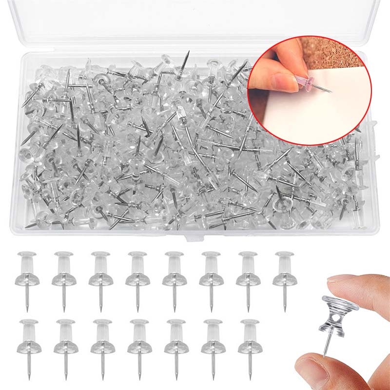 Office Furniture Online - Chinchetas transparentes con caja de plástico
