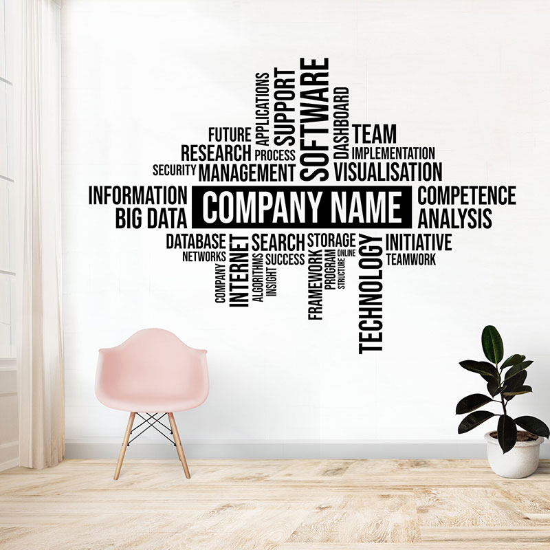 Office Furniture Names - Calcomanía de pared personalizada con nombre