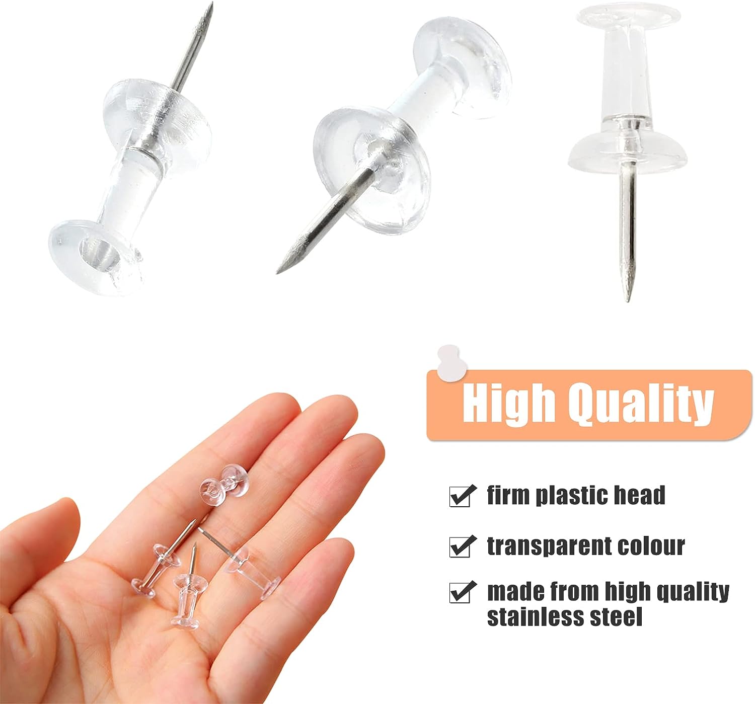 Chinchetas transparentes con c - Office Furniture Online reseña y precio