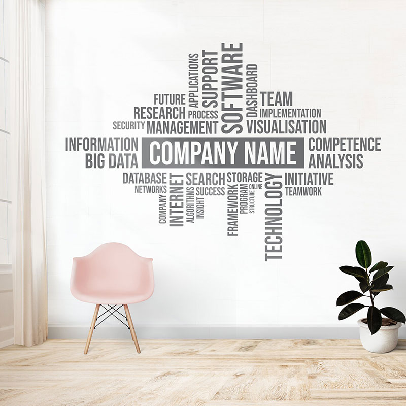 Calcomanía de pared personaliz - Office Furniture Names reseña y precio