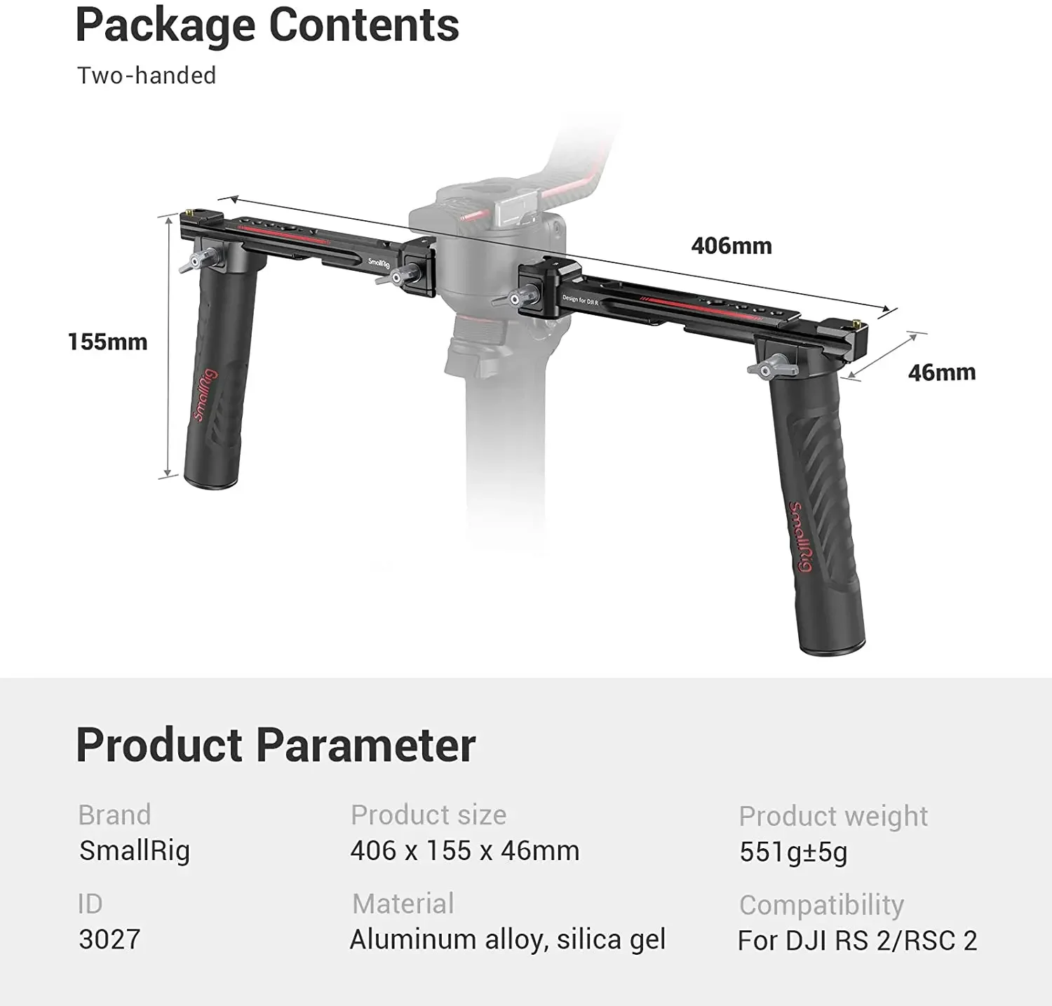 SmallRig 3027 Empuñadura Doble - Adjustable Monitor Mount reseña y precio